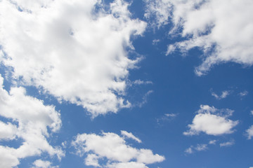 Naklejka na ściany i meble Blue sky with many clouds