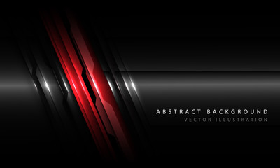 Abstract red black metallic circuit line with blank space and simple text design modern futuristic technology background vector illustration. 