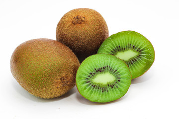 kiwi fruit on white background
