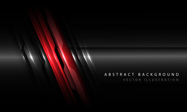 Abstract red black metallic circuit line with blank space and simple text design modern futuristic technology background vector illustration. 