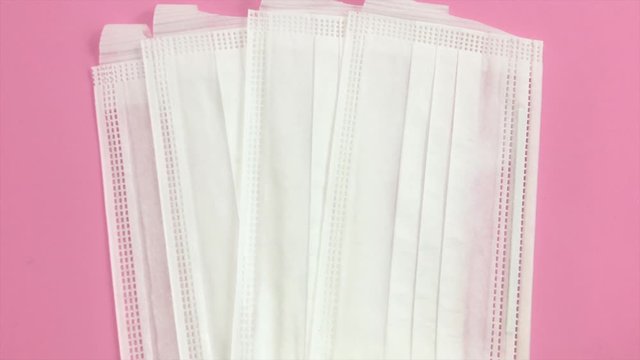 medical face mask on seamless background review shot