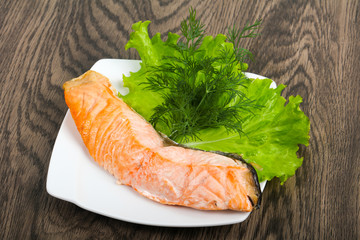 Steamed salmon