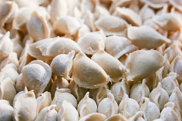 The process of making dumplings, dumplings or meat dumplings. Dumplings - Russian dumplings