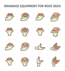 Vector icon design of floor drain and drainage equipment for roof deck.