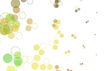 Light Green, Yellow vector texture with disks.