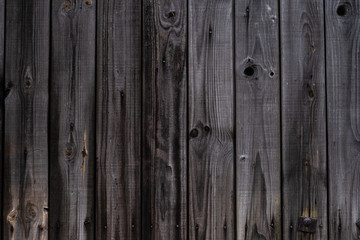 Fototapeta premium The texture of the Wooden wall a dark grey color with vertical boards in rustic style