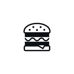 burger simple logo icon design. Food and drink vector concept black on a white background 