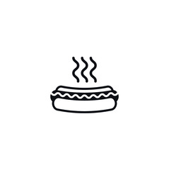 Hot Dog Icon, vector design isolated. Food and drink vector concept black on a white background 