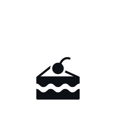 vector cake slice icon vector design isolated. Food and drink vector concept black on a white background 