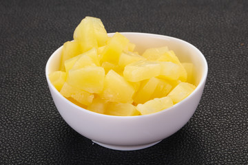 Marinated pineapple pieces
