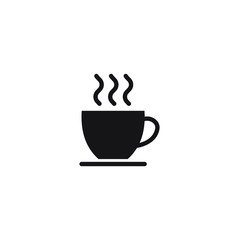 hot cofee icon vector design isolated. Food and drink vector concept black on a white background 