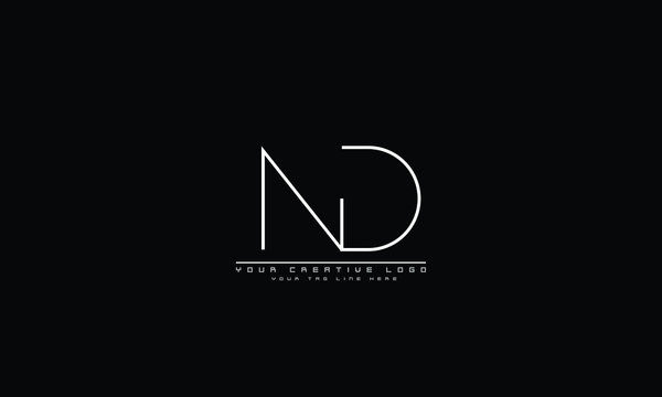 ND DN abstract vector logo monogram template