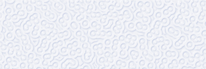 White medical universal background with little random moving virus cells. Abstract elegant modern pattern with soft shadow. Minimal empty halftone blank space. Science concept. Infected human organism