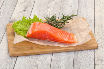 Piece of raw salmon
