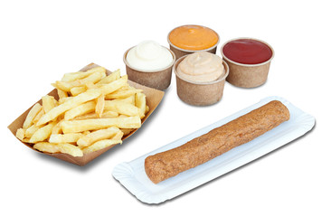  Fast food Snack and french fries. Each snack have a clipping path