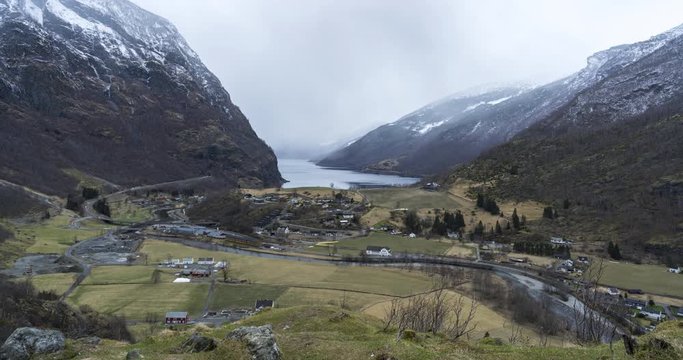 Time lapse video of Norway Flam Fyords Valley 