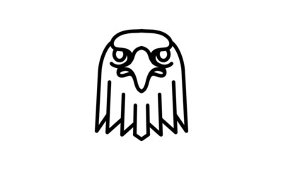 Eagle vector line icon, animal head vector line art, isolated animal illustration for logo desain
