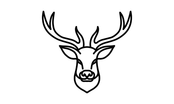 recommend clip art: Deer vector line icon, animal head vector line art, isolated animal illustration for logo desain