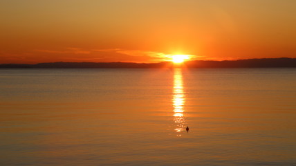 Fototapeta na wymiar Sunset at the Garda lake - Italy