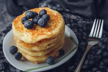 Blueberry pancakes.