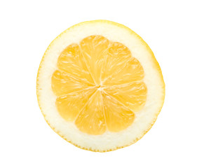 Fresh lemon slice on white background