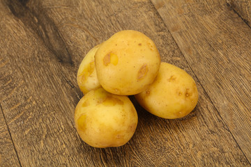 Young small seasonal potato heap