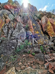 colorfull natural stone wall nature