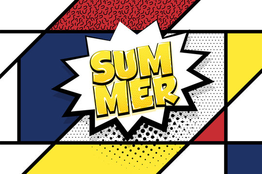 Summer comic text speech bubble pop art