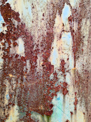 Abstract blurred background. The texture of rusty metal. Sheets of old rusty metal with stains and smudges