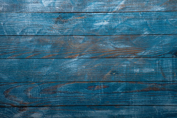  Vintage blue wood background texture with knots and nail holes. Old painted wood wall. Blue...