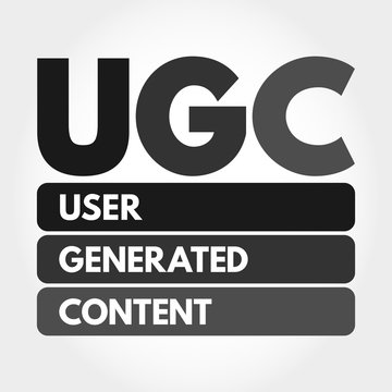 UGC - User Generated Content acronym, business concept background