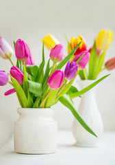 Spring tulips bouquets