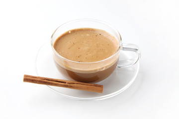 ホット カフェ ラテ コーヒー 白背景