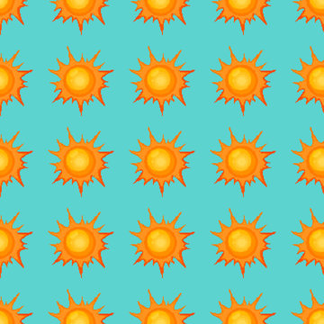 Pixel sun. Seamless pattern pixel sun. 8 bit.