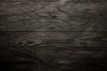 Black Dark wooden texture. Wood black texture. Background old panels. Retro wooden table. Rustic background. Vintage colored surface.