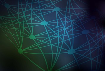 Obraz premium Dark Blue, Green vector backdrop with artificial intelligence data.