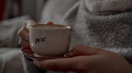 close up woman drinking turkish coffee