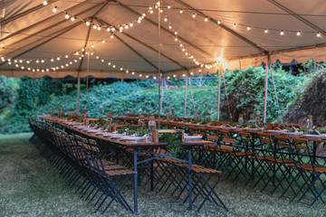 Outdoor dinner party venue event