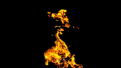 Fire flames on black background. fire on black background isolated. fire patterns