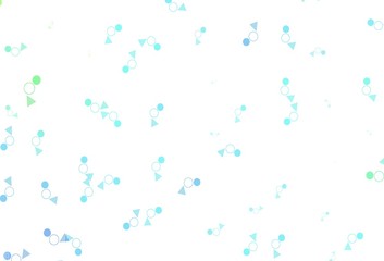 Light Blue, Green vector pattern with polygonal style with circles.