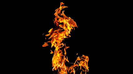 Fire flames on black background. fire on black background isolated. fire patterns