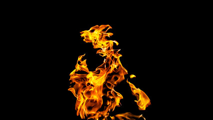 Fire flames on black background. fire on black background isolated. fire patterns