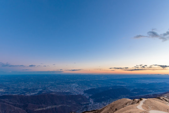 The Po Valley seen from Col Visentin at sunset, Italy