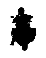 Police Traffic at Motorcycle Graphic Silhouette