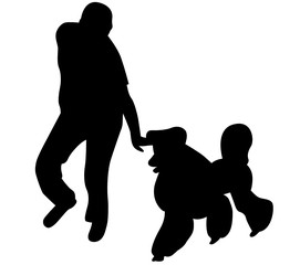 dog show. Poodle dog silhouette vector