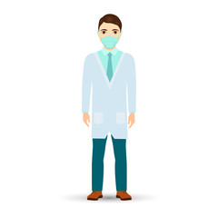 Doctor isolated on white background. Vector illustration.