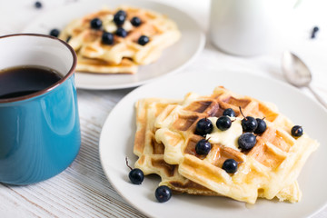 Belgian waffles and tea
