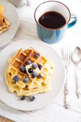 Belgian waffles and tea