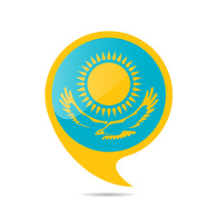 The national flag of the Republic of Kazakhstan.