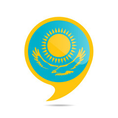 The national flag of the Republic of Kazakhstan.